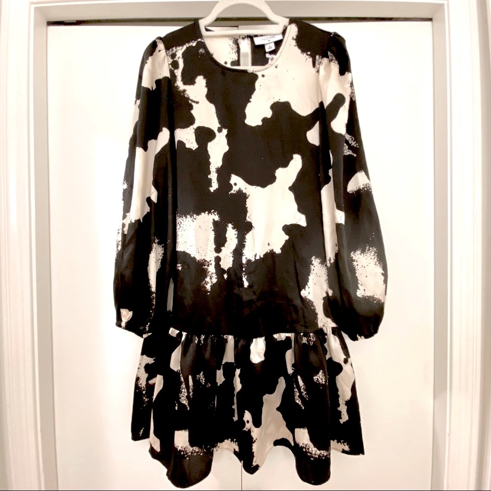 Alexis Black + White (Off-White) Long Sleeve Dress, M - Picture 2 of 16